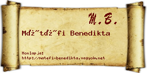 Mátéfi Benedikta névjegykártya